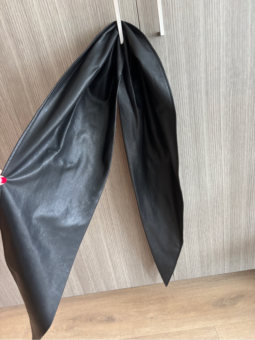 Black Leather Jacket with scarf - Picture 2 of 4